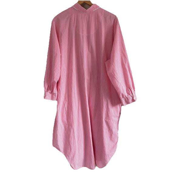 Lauren Ralph Lauren Women’s Pink Striped 3/4 Sleeve Sleep Shirt Nightgown Sz 3X - Picture 4 of 16